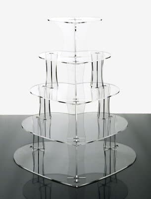 5 Tier Heart Clear Acrylic Cupcake Stand