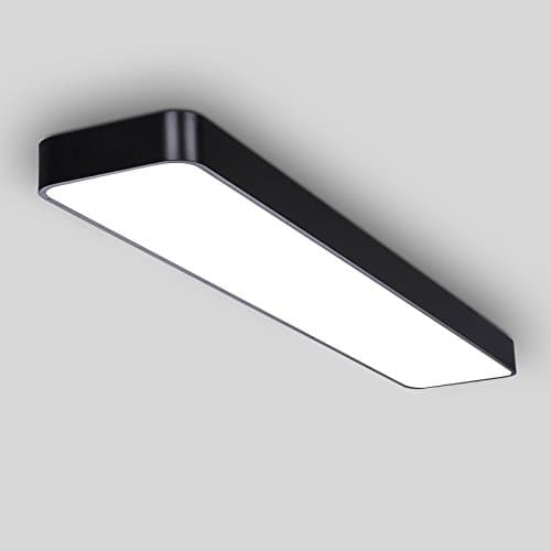 G Ceiling light Office Chandeliers Led Rectangular Aluminum Lamp Simple Lighting Fixtures Office Lighting Hanging Lights,  150 * 30CM,Black