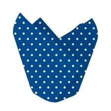 50 Navy Blue Spotty Folded Muffin Cases