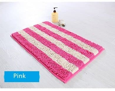 Two Tone Stripe Shaggy Loop Rugs 50x80 cms (Pink)