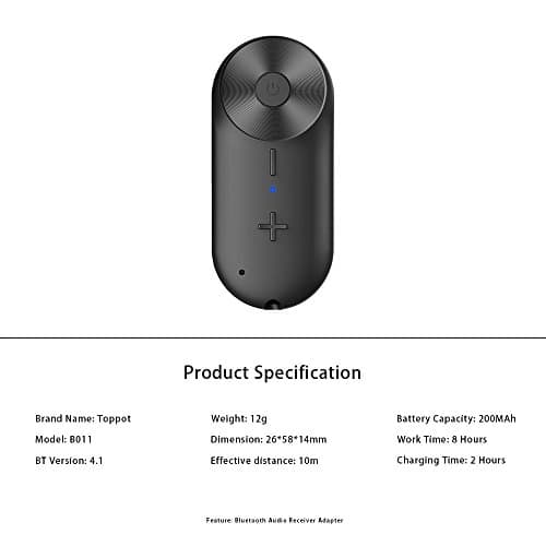 Bluetooth Adapter, Bluetooth 4.1 Dongle, iPhone Audio Mate, Home Stereo BT Receiver, Car Audio Converter, with CSR 8635 BT Chip Audio ROM, Portable ABS Plastics Housing, Nostalgic CD Disc Ornament