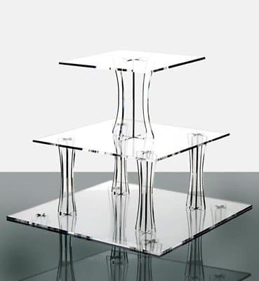 Cupcake Stand 3 Tier Square Clear Acrylic Plastic Display for Wedding and Parties