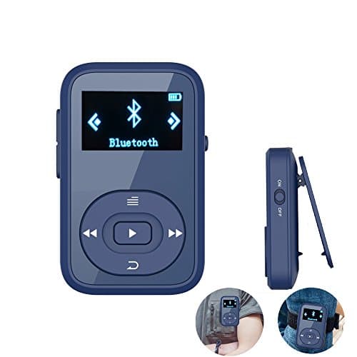 ChenFec Original Clip mp3 Bluetooth Mp3 Player 8GB for Running Sport Folder View HIFI Sound Playback Mp3 Music Player Blue