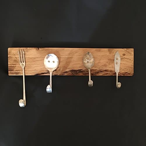 Cutlery Coat Hooks - Set of 4 - Different mixed designs, Wall Hooks, Upcycled Forks and Spoons