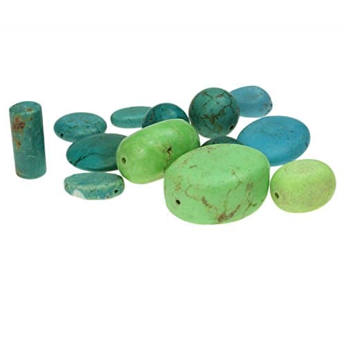 Bead House Assorted Gemstone Shaped Beads Light Turquoise Mix Box 280g