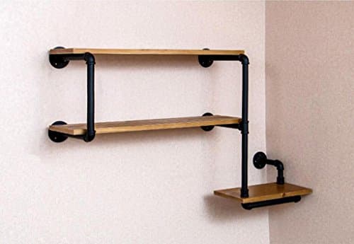 Floating Shelves Retro Shelf Plumbing Rack Kitchen Bracket Iron Pipe Plank LOFT Wall Decoration Industrial wall frame