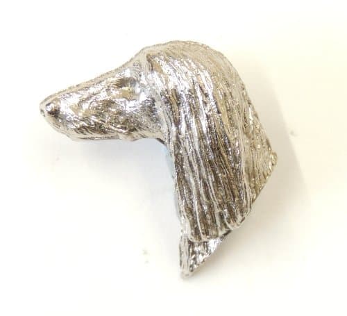 Afghan Hound lapel Pin Brooch Silver Finish
