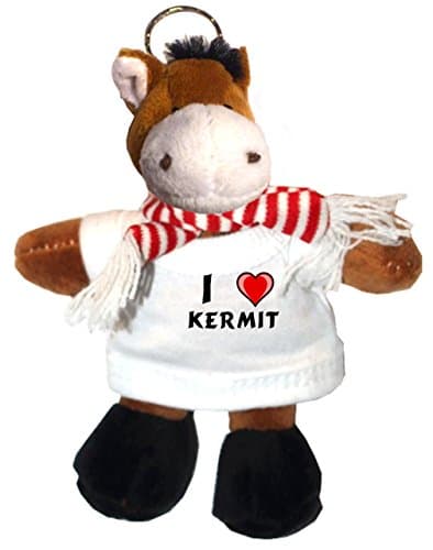 Frog Plush Keychain with I Love Kermit