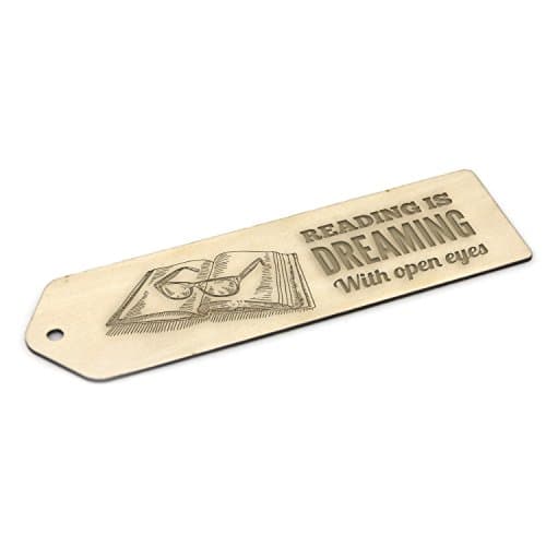Engraved Wooden Bookmark "Reading is Dreaming..."