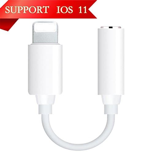 Lighting to 3.5mm Headphone Jack Adapter for iPhone 7/7Plus iPhone 8/8Plus iPhone X/10 AUX Audio adaptor Jack Earphone Connector Cable for iPhone AUX Female Audio Jack Music &amp; Control Headphone Cable Earpod Adapter Support All iOS Below