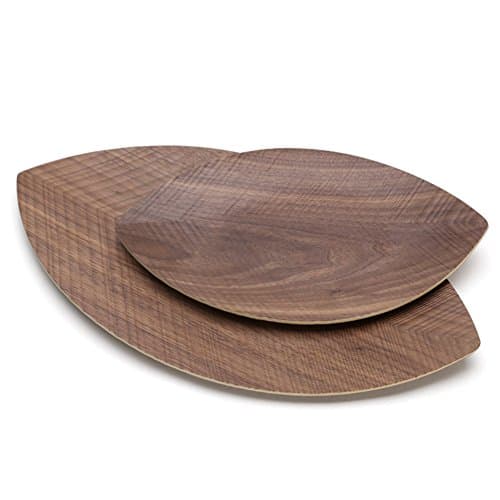skjfig Modern solid wood bowls creative leaf-shaped fruit candy seed-box-F