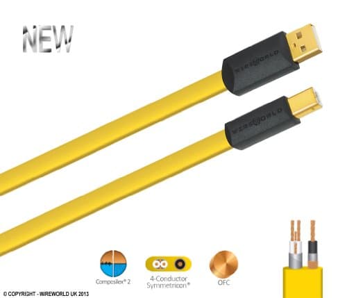 Wireworld Chroma USB2 A to B Cable, 5.0m - Upgrade performance audio USB cable