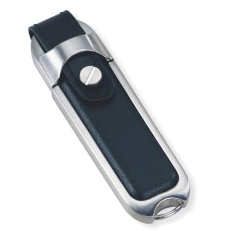 Real leather black keychain USB Flash Drive 16GB - Memory Stick Data Storage - Pendrive