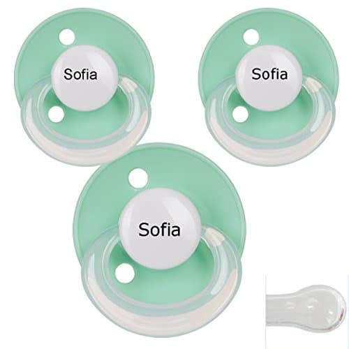 Personalised Dummy Babynova Cherry-shaped, silicone, green (3 pcs.)