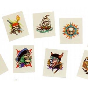 Pirate tattoos, pack of 24