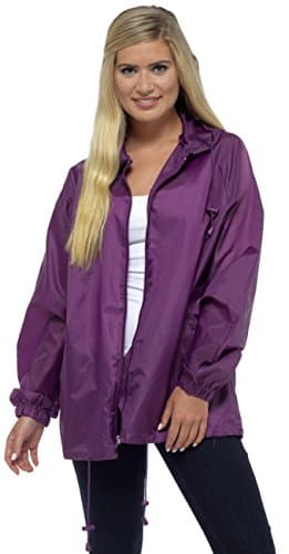 Storm Ridge Ladies Pack Away Rain Mac Full Zip Jacket Purple M
