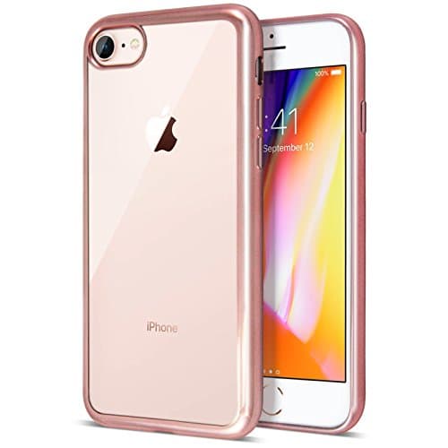 iPhone 8 Rose Gold Case, Clear Back Slim Fit Silicone Case and Screen Protector for iPhone 8 Cover [Rose Gold][4.7"], CaseTek TM