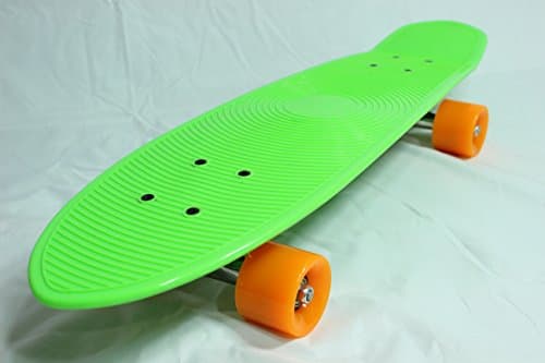 Big 70's Style Skateboard Skate Board Complete Cruiser Retro Deck 27" x 7.5" (GREEN ORANGE)
