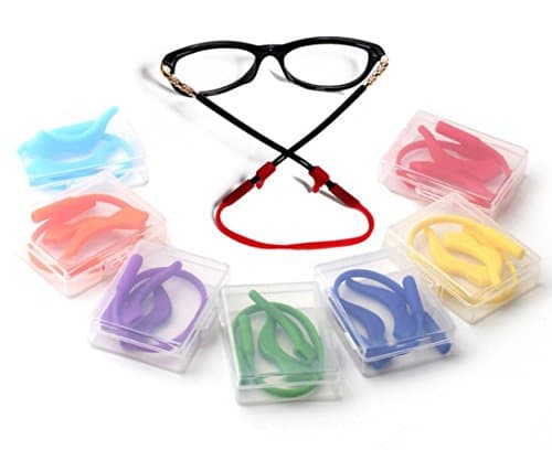 douperLtd Anti-slip Eyeglass Strap &amp; Ear Lock Hook Kit for Kids Soft Silica Gel Material Random Color Pack of 4