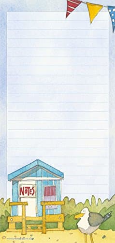 Emma Ball Magnetic Slim Notepad - Seaside Beach Huts