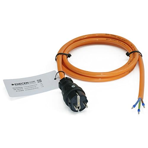 Enecen 1183103 SCHUKO Switch Connection Cable 230 V/16 A IP44 H07BQ-F 3 x 1.5 mm² with Solid Rubber Plug 3 m