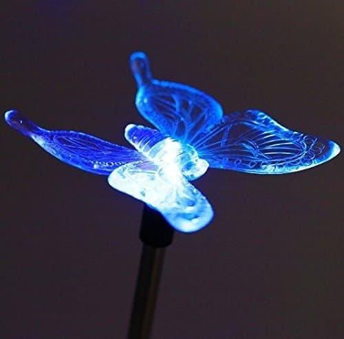 URGrace 1Pcs Multicolor LED Solar Pathway Stake Light Outdoor Dragonfly/Butterfly/Hummingbird Lawn Lamps Path Light Yard Garden Landscape Decorations