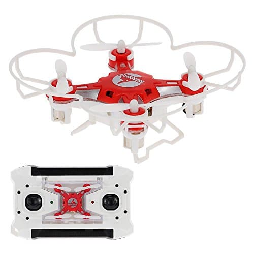 FQ777-124 Mini Micro Nano Drone With Remote Control Transmitter 4CH 6Axis Gyro Pocket Quadcopter CF Mode Headless One Key To Return 3D Roll MAV RTF (Red)