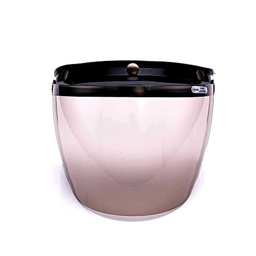 Hottong 3-snap Motorcycle Helmet Visor Wind Face Shield Flip Up Down Lens(Light Smoke)