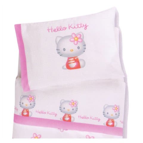 Sum Complete Lenzuolino Printed Cot Hello Kitty 3d 010 White