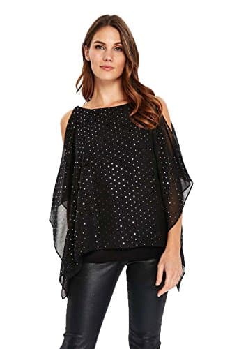 Wallis Black Silver Stud Swing Party Top Size XL Black