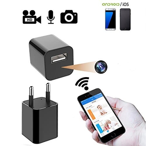 Hidden Spy Camera,WiFi Wireless AC Adapter Security Surveillance Camera Video with Motion Detection,Updated Version App Control for IOS and Android (1)