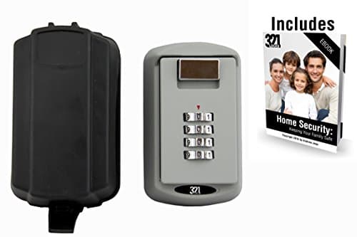 Key Lock Box Wall Mounted Key Safe- 4 Pin Combination - Free Waterproof Cover -