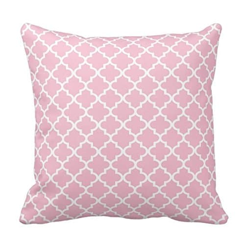 MARCOMAX Moroccan Quatrefoil Pattern Light Pink Cushion Cover For Sofa Pillow Case