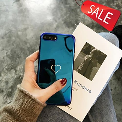 Phone case iPhone case iphone6 / 6S iPhone6plus / iPhone6Splus iPhone7 iPhone7plus iPhone8 iPhone8plus iPhoneX Laser Blu-ray soft shell all inclusive creative Minimalist protective case ( Color : Blue , Size : Iphone8plus )