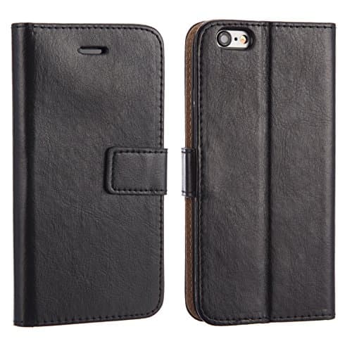 NWNK13 Iphone 7 / iPhone 8 Black Case Premium Leather Slim Book Side Open Flip Kickstand iPhone 8/7 Case Cover with S