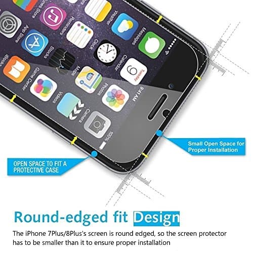 Casemania Apple iPhone 7 Plus/8 Plus Screen Protector, 0.33mm Tempered Shatterproof Glass Screen Protector Anti-Shatter Film for iPhone X 8P 8 7P 7 [3D Touch Compatible] (iPhone 7Plus/8Plus)