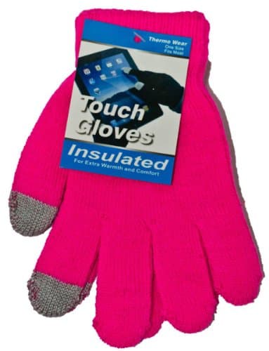 Adults Neon Pink Touch Screen Gloves