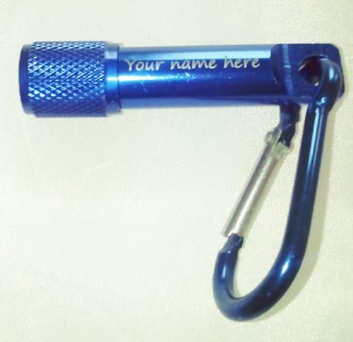 Personalised Blue LED KEYRING TORCH