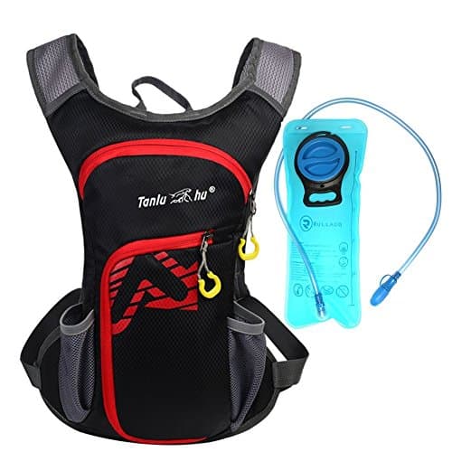 Rullaco 12L Hydration Pack with 2L Water Bladder – Waterproof Camping Hiking Running Biking Trekking Climbing Cyclng Hydration Backpack & Rucksack – Sports Outdoor Water Reservoir Bag For Women Men (Black)