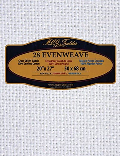 M C G Textiles 20 x 27-inch 28-Count Cross Stitch Fabric, Mushroom