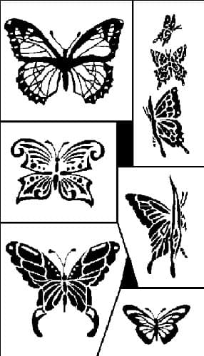 Armour Products Plastic Rub 'N' Etch Designer Stencil 5-inch x 8-inch Butterflies