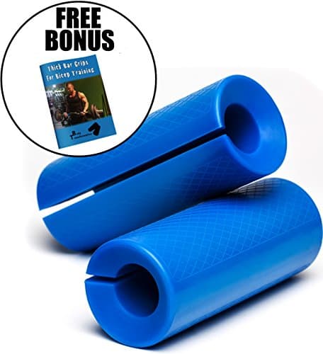 Thick Bar Grips - Recommended for Bicep Training. Plus eBook Thick Bar Grips for Bicep Training