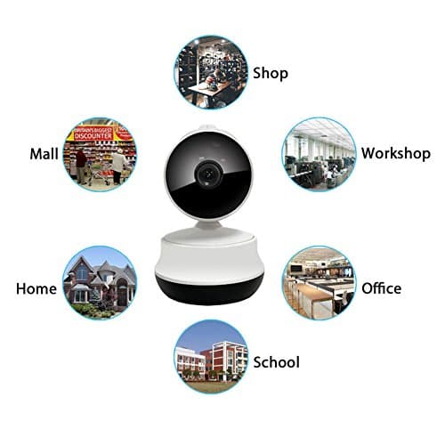 IP Security Camera,HD Wifi Pan/Tilt Motion Detection Alert IP Security Camera,Home Surveillance System IP Security Camera with 2-Way Audio Motion Detection,Micro SD Card Support 64GB,Push Notification,Day/Night Vision,Support Iphone/Android Camcorder Video Recorder white IP Security Camera