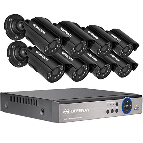 1080N Shop Security Camera System,DEFEWAY 8x 720P AHD CCTV Cameras and 8 Channel HDMI Hybrid DVR Video Surveillance System ( Superb Night Vision, Phone Remote Access, Alert Motion Detection)