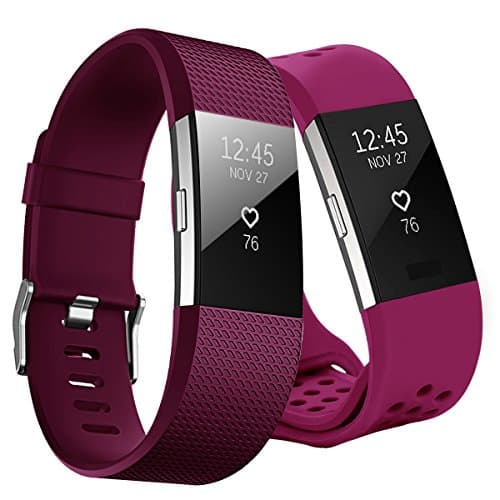 Kutop for Fitbit Charge 2 Strap,Fitbit Charge2 Wrist Straps Soft Adjustable Wristband Classic Accessory Sport Replacement Band for Fit bit Charge 2 Small Large Woman Man