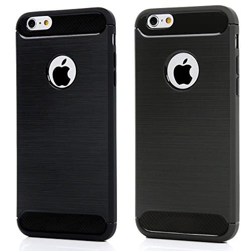 [2 PACKS] iPhone 6s Phonecase, iPhone 6 Shell Shockproof Silicone Light Brushed Grip Case Protective Case Cover for iPhone 6s / iPhone 6, Black Grey