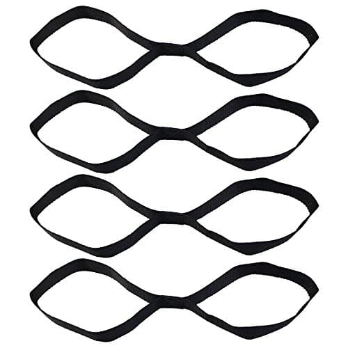 Forearm Forklift Soft Loop Tie Down Straps For Towing or Hauling ATV, UTV, Motorcycle, Lawn Garden Equipment  18"L x 1"W, Black (4 Pack)