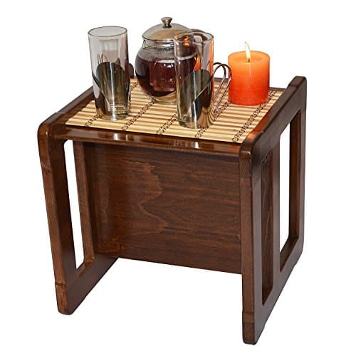 3 in 1 Adults Multifunctional Small Coffee Table One Piece or Children's Table or Chair Beech Wood, Dark Stained