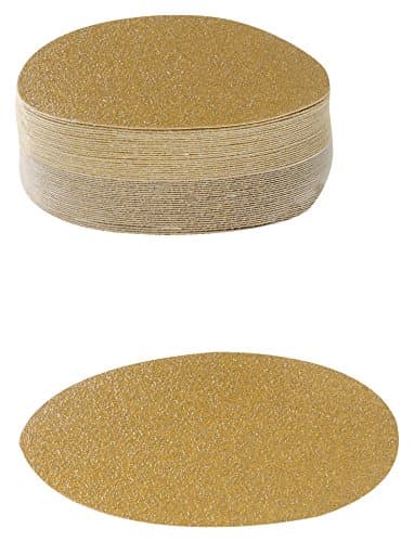 Karebac HS80 Hook and Loop Discs in Lightweight Paper with 80 Grit Gold Aluminum Oxide (Pack of 50), 6"