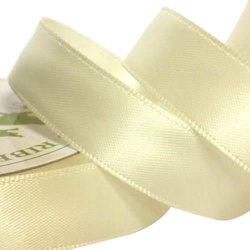 Three Kings 15 mm x 7 m Double Sided Satin Ribbon Roll, Ivory